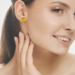 گوشواره زنانه نگین دار مدل TE1058
